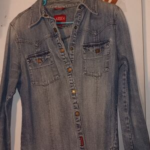 Aziza Denim Button-Up Shirt